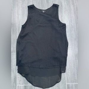 Rudsak Shirt Womens P / S Black Layered Sleeveless Sheer Netted‎ Designer Top